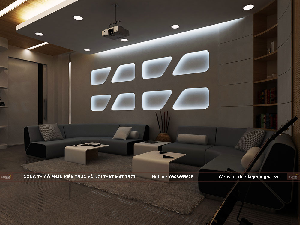 Hệ thống đèn âm tường chiếu sáng cho không gian phòng Karaoke gia đình 